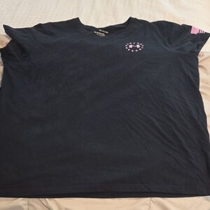Under Armour Navy Tee with Pink Emblem